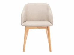 New Vente-unique Juego de 2 sillas - Tela y hevea - Beige - JELISA Crema