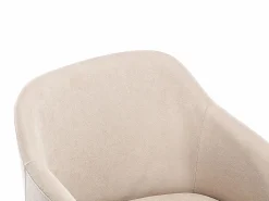 New Vente-unique Juego de 2 sillas - Tela y hevea - Beige - JELISA Crema