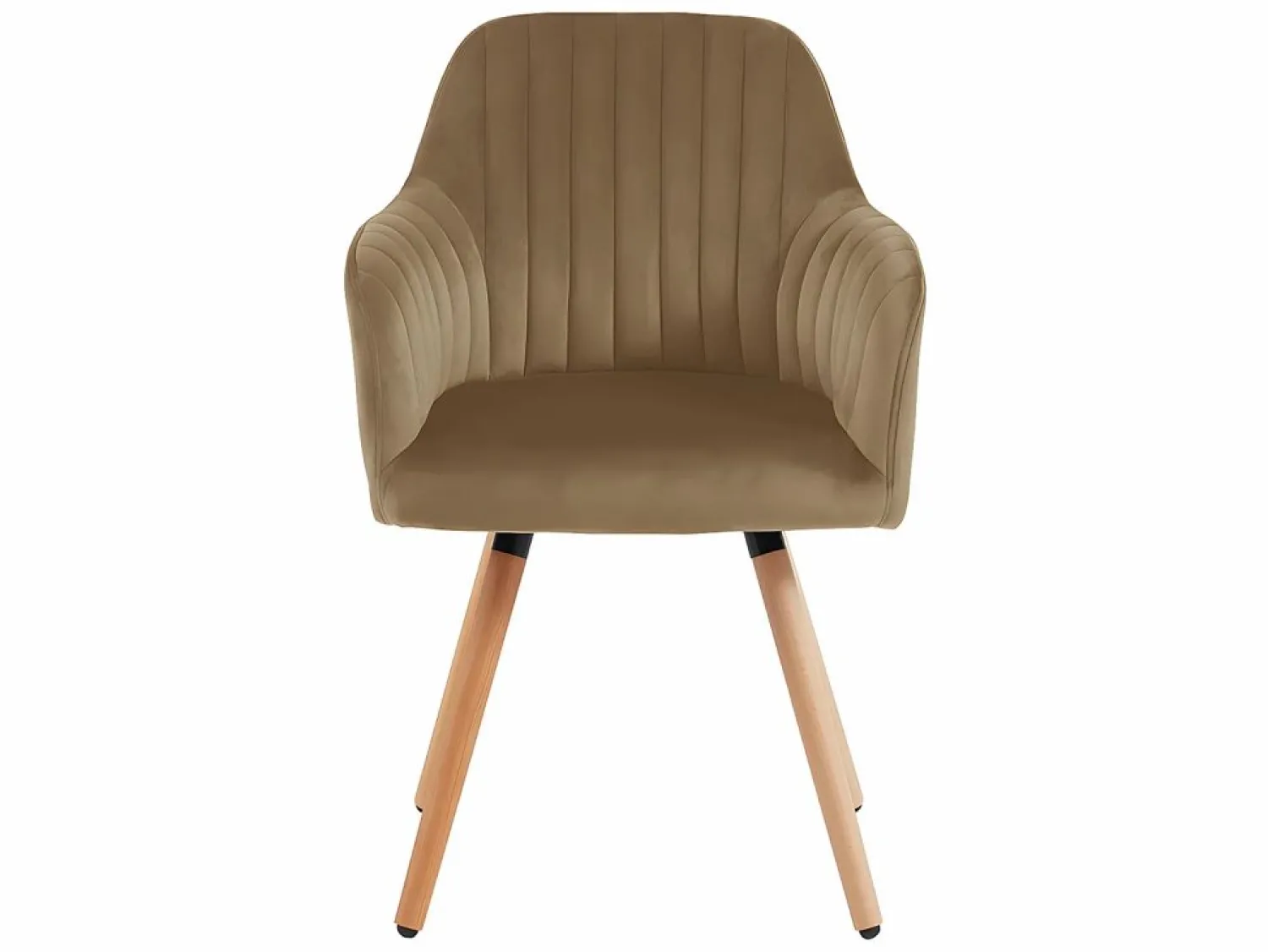 New Juego de 2 sillas con brazos - Terciopelo y metal con efecto madera - - ELEANA Sillas Y Lotes De Sillas