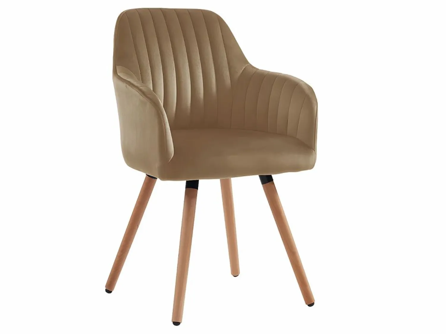New Juego de 2 sillas con brazos - Terciopelo y metal con efecto madera - - ELEANA Sillas Y Lotes De Sillas