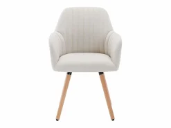 Clearance Juego de 2 sillas con brazos - Tela y metal efecto madera - - ELEANA Sillas Y Lotes De Sillas