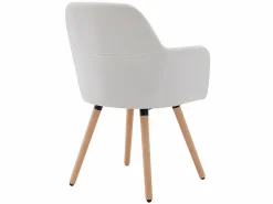 Clearance Juego de 2 sillas con brazos - Tela y metal efecto madera - - ELEANA Sillas Y Lotes De Sillas