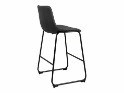 Kayelles Juego de 2 sillas de bar industriales, asiento acolchado de cuero sintético efecto vintage, patas de metal HELIO 64 (negro gris)