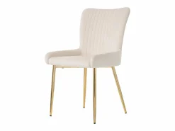 Clearance Merax Juego de 2 sillas de comedor de terciopelo - 85 x 58 x 47 cm - Silla de salón de lujo - Cuatro patas de metal dorado - Beige