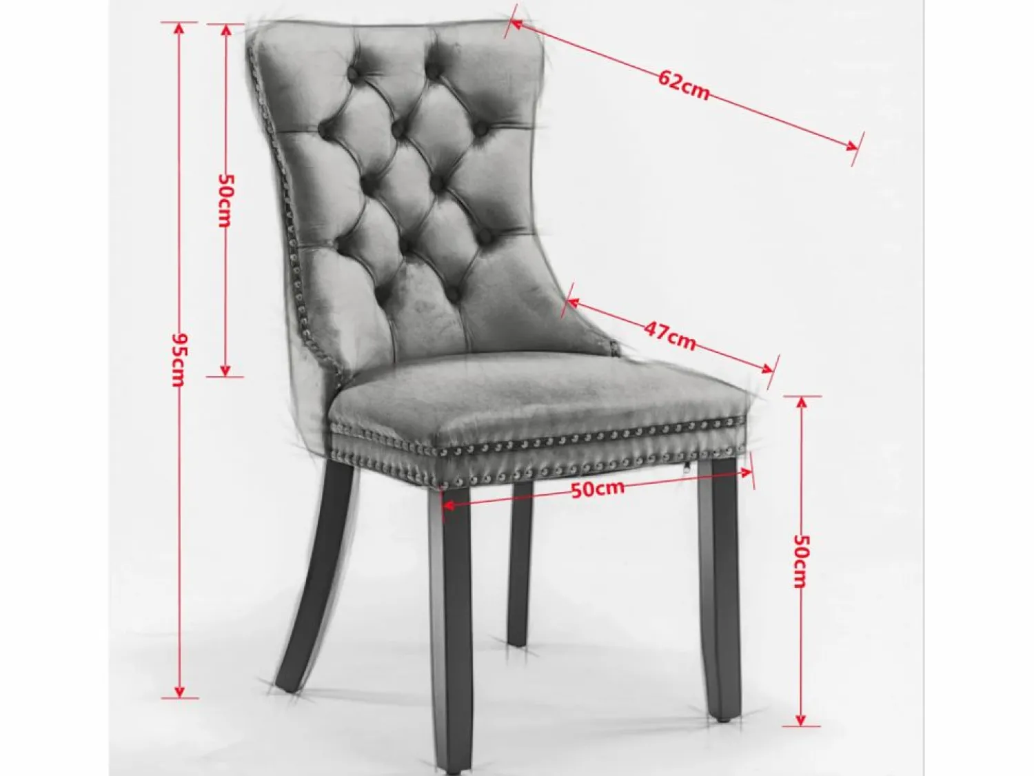 OKWISH Juego de 2 sillas de comedor en terciopelo con respaldo acolchado y patas de metal dorado