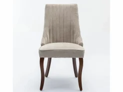 OKWISH Juego de 2 sillas de comedor con respaldo acolchado y patas de madera - Chenilla