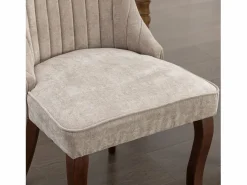 OKWISH Juego de 2 sillas de comedor con respaldo acolchado y patas de madera - Chenilla