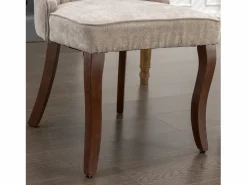 OKWISH Juego de 2 sillas de comedor con respaldo acolchado y patas de madera - Chenilla