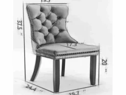 Juego de 2 sillas de comedor - Sillas con respaldo acolchado y patas de acero inoxidable dorado - con ribete tachonado - terciopelo beige Beige / Dorado