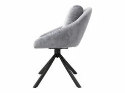 New Merax Juego de 2 sillas de comedor de terciopelo - 79 x 51,5 x 51,5 cm - Elegantes y cómodas sillas giratorias - con cojines - Gris