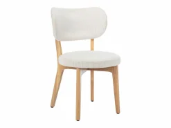 Outlet Vente-unique Juego de 2 sillas de pana y madera de caucho - - TORIEL Blanco