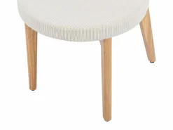 Outlet Vente-unique Juego de 2 sillas de pana y madera de caucho - - TORIEL Blanco