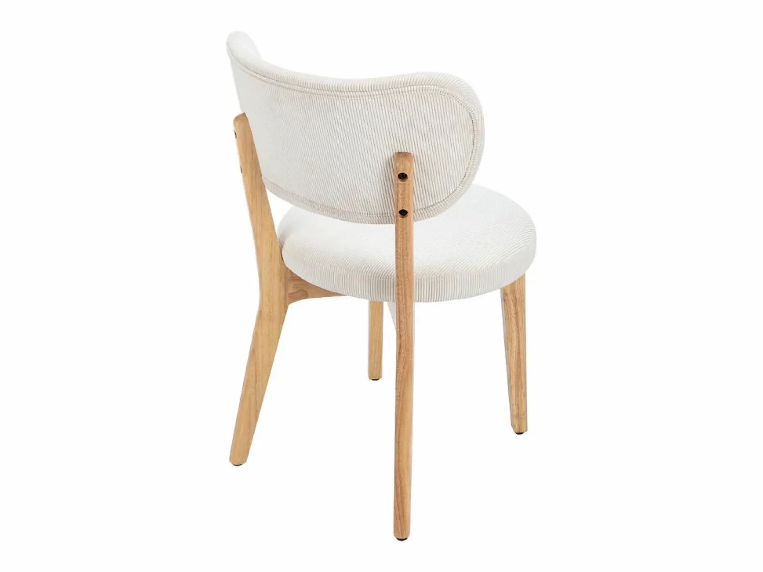 Outlet Vente-unique Juego de 2 sillas de pana y madera de caucho - - TORIEL Blanco