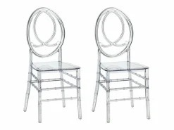 Best Vente-unique Juego de 2 sillas de policarbonato macizo - Cristal - AMALINE Transparente