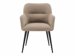 New Juego de 6 sillas de table con brazos - Tela aterciopelada y metal negro. . HEKA Sillas Y Lotes De Sillas