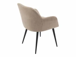 New Juego de 6 sillas de table con brazos - Tela aterciopelada y metal negro. . HEKA Sillas Y Lotes De Sillas