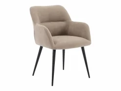 Discount Juego de 2 sillas de table con brazos - Tela aterciopelada y metal negro. . HEKA Sillas Y Lotes De Sillas