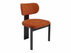 Outlet Vente-unique Juego de 2 sillas de tela bouclé y madera de hevea negra - - WILANA Terracota
