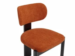 Outlet Vente-unique Juego de 2 sillas de tela bouclé y madera de hevea negra - - WILANA Terracota