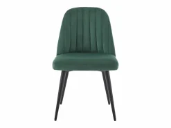 Vente-unique Juego de 6 sillas ELEANA - Terciopelo y metal negro - Verde