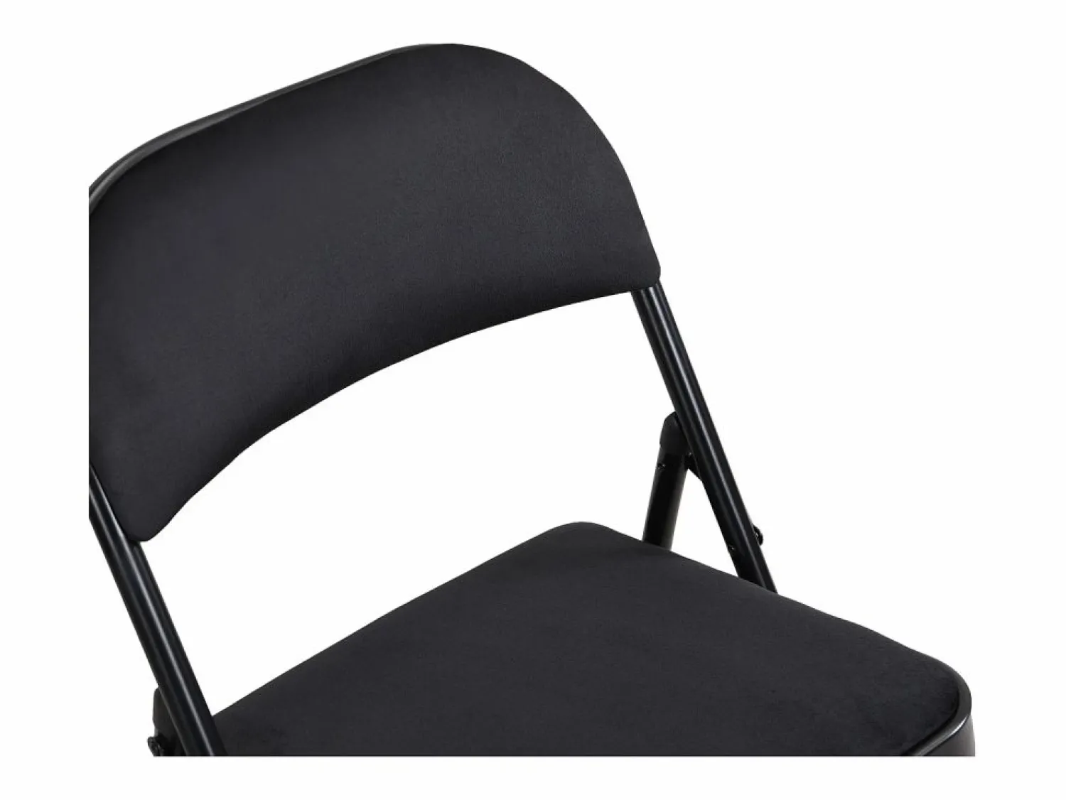 Online Juego de 2 sillas plegables de terciopelo y metal - - ORTENSIA Sillas Y Lotes De Sillas