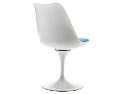 New Vente-unique Juego de 2 sillas Tulip - Polipropileno, Tela y Acero - Azul y Blanco - XAFY Azul turquesa / Blanco