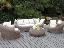 Best Juego de 2 sillones de jardín de resina trenzada - WHITEHEAVEN Salones De Jardín