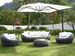 Best Juego de 2 sillones de jardín de resina trenzada - WHITEHEAVEN Salones De Jardín