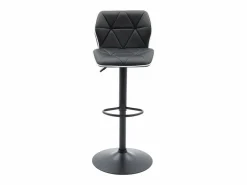 Discount Juego de 2 taburetes de bar de piel sintética y acero - Altura regulable - - CALVIN Muebles De Bar|Taburete Alto