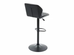 Discount Juego de 2 taburetes de bar de piel sintética y acero - Altura regulable - - CALVIN Muebles De Bar|Taburete Alto