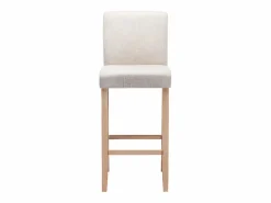 Outlet Vente-unique Juego de 2 taburetes de bar - Tela - Beige - ROVIGO Crema