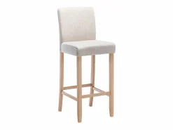 Outlet Vente-unique Juego de 2 taburetes de bar - Tela - Beige - ROVIGO Crema