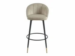 Clearance Juego de 2 taburetes de bar de terciopelo y metal - - ELIRAM Muebles De Bar|Taburete Alto