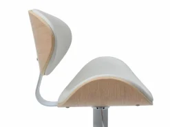 Hot Juego de 2 taburetes de bar de cuero sintético - Altura ajustable - Natural y Blanco - MONTENEGRO Muebles De Bar|Taburete Alto