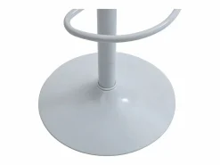 Hot Juego de 2 taburetes de bar de cuero sintético - Altura ajustable - Natural y Blanco - MONTENEGRO Muebles De Bar|Taburete Alto