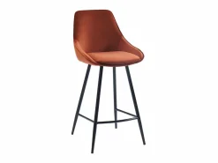 Vente-unique Juego de 2 taburetes de bar - Terciopelo - - MASURIE