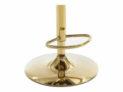 Vente-unique Juego de 2 taburetes de bar en terciopelo y metal dorado - Altura ajustable - - TAVOA