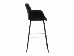 Sale Vente-unique Juego de 2 taburetes de bar de terciopelo y metal - - PEGA Negro