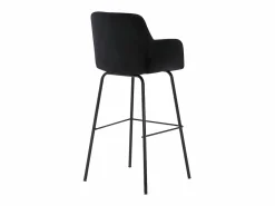 Sale Vente-unique Juego de 2 taburetes de bar de terciopelo y metal - - PEGA Negro