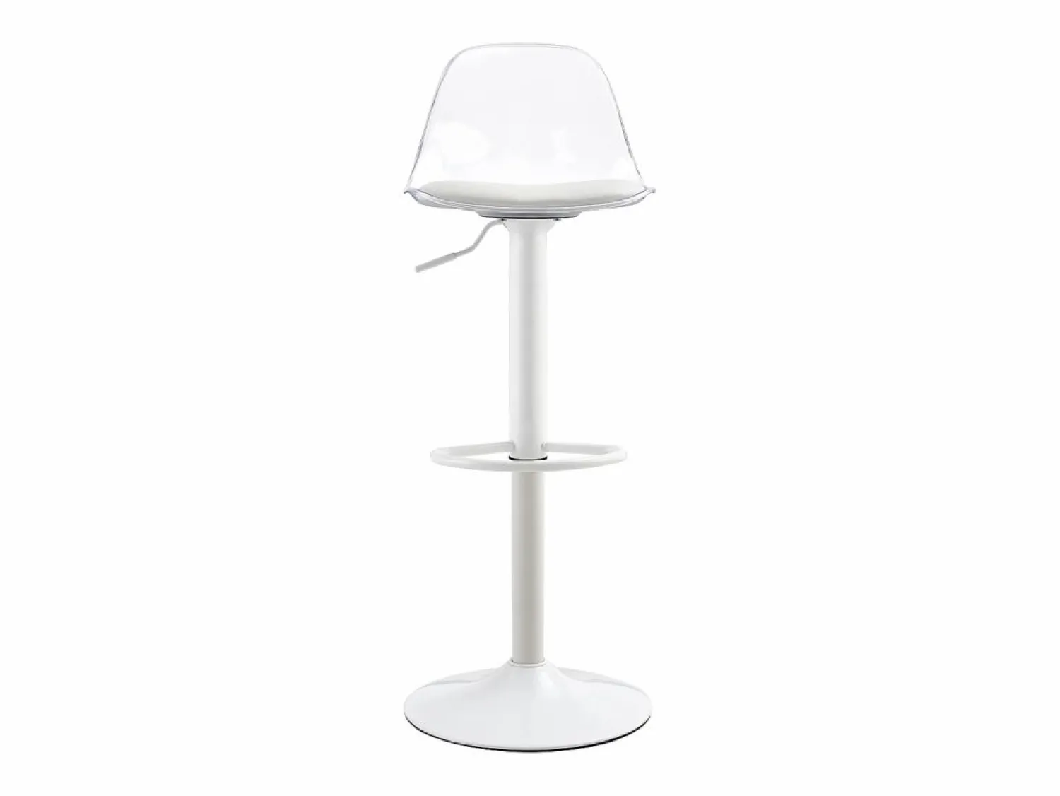 Hot Juego de 2 taburetes de bar con respaldo transparente - Altura ajustable - Patas de metal Muebles De Bar|Taburete Alto