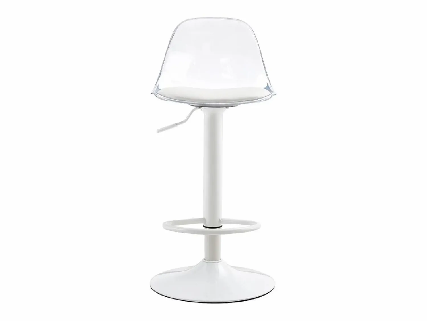 Hot Juego de 2 taburetes de bar con respaldo transparente - Altura ajustable - Patas de metal Muebles De Bar|Taburete Alto