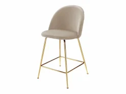 Vente-unique Juego de 2 taburetes de bar - Terciopelo y metal dorado - - MELBOURNE