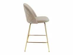Vente-unique Juego de 2 taburetes de bar - Terciopelo y metal dorado - - MELBOURNE