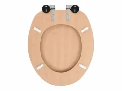 Outlet Juego de 2 tapas de inodoro tapa de inodoro interior de baño/hogar MDF tapa de cierre suave bambú 02_0002962 Tapa De Inodoro