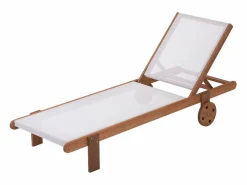 Clearance Juego de 2 tumbonas en madera exótica Saïgon - "Maple" - Marrón claro Tumbona