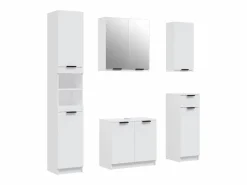 Discount vidaxl Juego de armarios de baño 5 piezas madera contrachapada Blanco