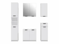 Discount vidaxl Juego de armarios de baño 5 piezas madera contrachapada Blanco
