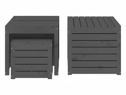 Outlet Juego de cajas de jardín 4 piezas madera maciza de pino Baúl De Jardín