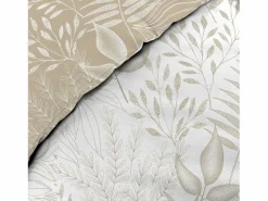 New Douceur d'intérieur Juego de cama Cassia 260x240 cm 100% algodón reversible taupe con 2 fundas 63x63 cm, tejido 57 hilos/cm², certificado Oeko-Tex Beige