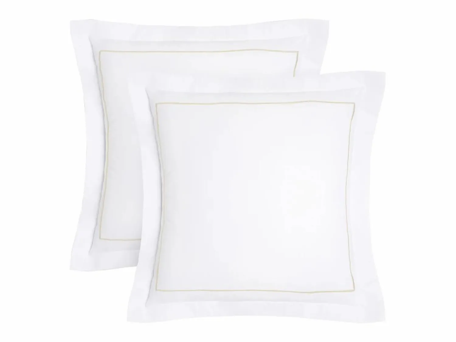 Clearance Palacio Juego de cama en percal 80 hilos/ cm² - Funda 220 x 240 cm + 2 fundas Blanco y beige - CHARMY Beige / Blanco